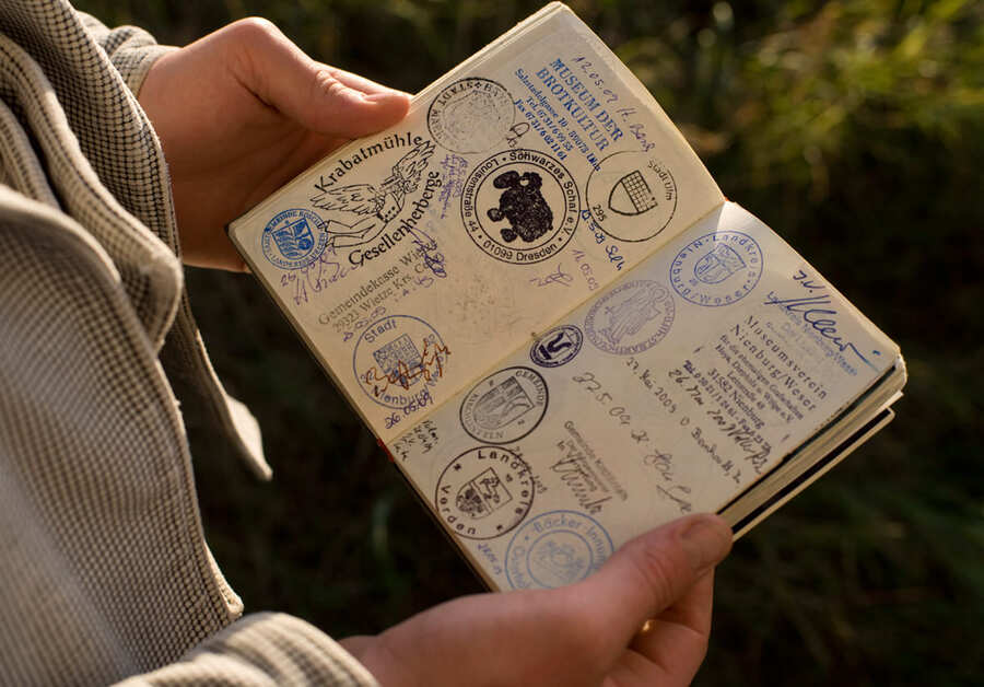 Buch mit Stempeln von Bäckerwalz