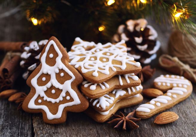 Lebkuchen verziert mit Zuckerguss