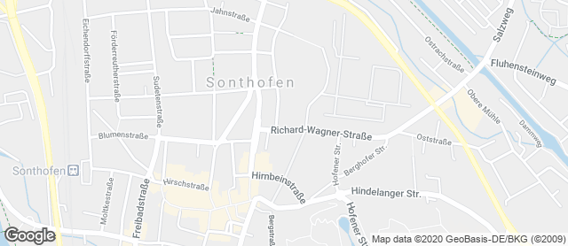 Karte mit Standort von Bäckerei- Konditorei Café Härle Sonthofen