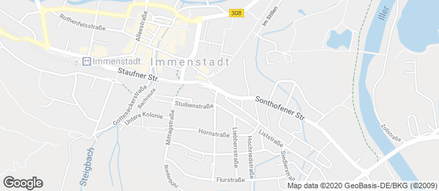 Karte mit Standort von Bäckerei- Konditorei Härle Immenstadt