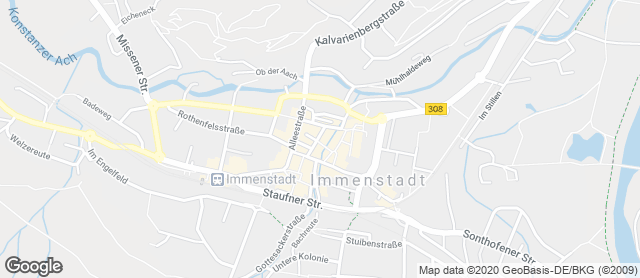 Karte mit Standort von Bäckerei Ettensperger