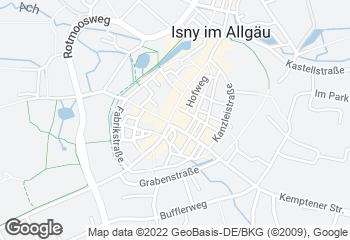 Karte mit Standort von Café Schatten, Isny