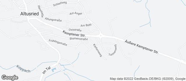 Karte mit Standort von Der Bäcker Mayer Rewe Altusried