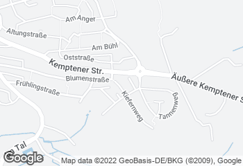 Karte mit Standort von Der Bäcker Mayer Rewe Altusried