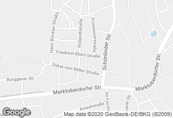 Karte mit Standort von Backstube mit Herz