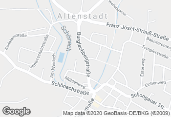 Karte mit Standort von Backstube mit Herz