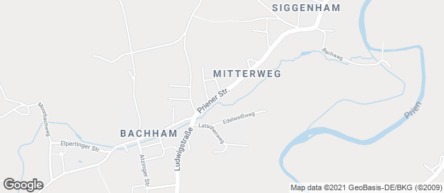 Karte mit Standort von Bäckerei Summerer Bachham bei Prien