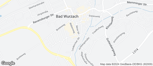 Karte mit Standort von Der Bäcker Mayer Rewe Bad Wurzach