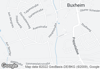 Karte mit Standort von Bäckerei Müller