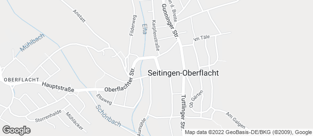 Karte mit Standort von Backhaus Licht GmbH Seitingen-Oberflacht