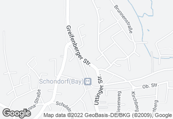 Karte mit Standort von Bäckerei Konditorei Café Manhart