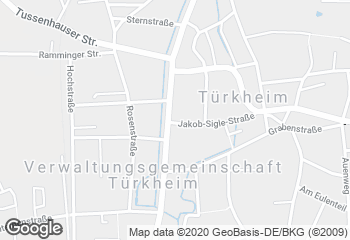 Karte mit Standort von Ihle-Café Türkheim