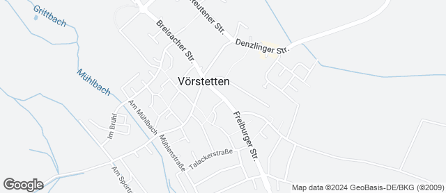 Karte mit Standort von Vörstetten, Freiburgerstr.