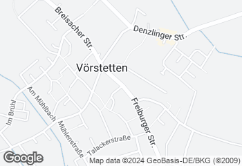 Karte mit Standort von Vörstetten, Freiburgerstr.
