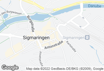 Karte mit Standort von Bäckerei Unger Wochenmarkt Sigmaringen