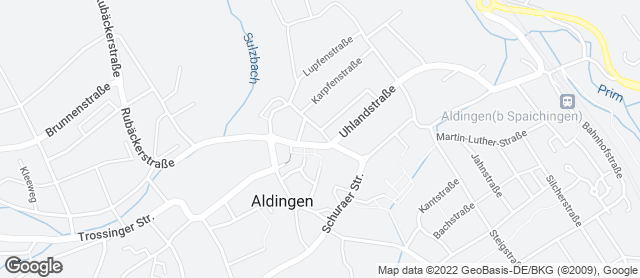Karte mit Standort von Bäcker-Café Link in Aldingen