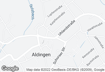 Karte mit Standort von Bäcker-Café Link in Aldingen