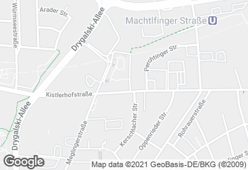 Karte mit Standort von Privat Bäckerei Wimmer Kistlerhofstraße
