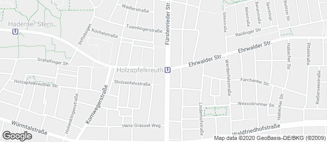 Karte mit Standort von Privat Bäckerei Wimmer Guardinistraße