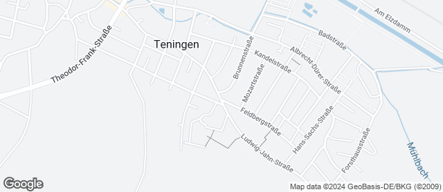 Karte mit Standort von Teningen