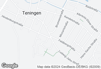 Karte mit Standort von Teningen