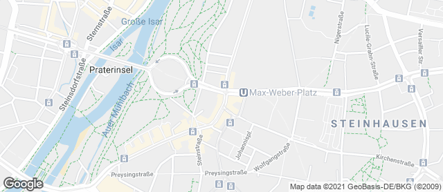 Karte mit Standort von Privat Bäckerei Wimmer Max Weber Platz