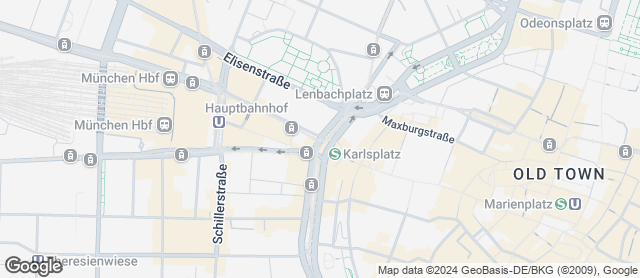 Karte mit Standort von Hofpfisterei - Stachus Einkaufszentrum
