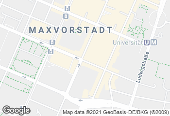 Karte mit Standort von Privat Bäckerei Wimmer Türkenstraße