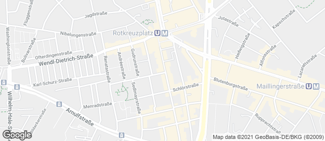 Karte mit Standort von Privat Bäckerei Wimmer Donnersbergerstraße