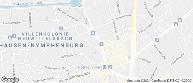 Karte mit Standort von Bäckerei & Konditorei Ludwig Riedmair GmbH Filiale Aldringenstraße