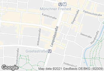 Karte mit Standort von Privat Bäckerei Wimmer Leopoldstraße