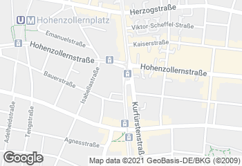Karte mit Standort von Privat Bäckerei Wimmer Kurfürstenplatz