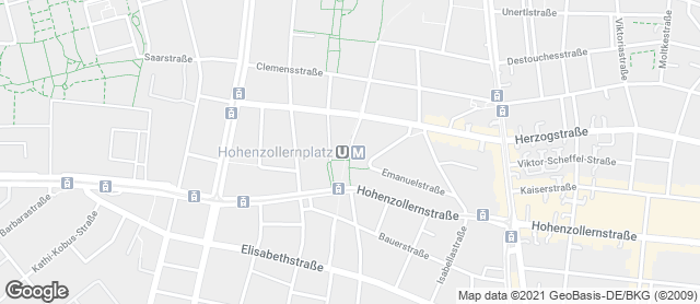 Karte mit Standort von Privat Bäckerei Wimmer Hohenzollernplatz