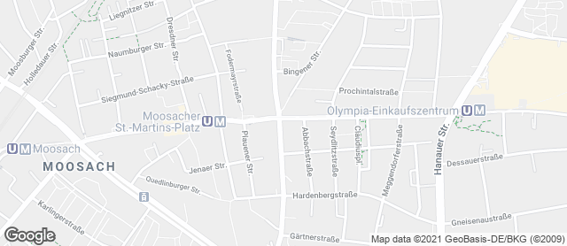 Karte mit Standort von Privat Bäckerei Wimmer Feldmochingerstraße