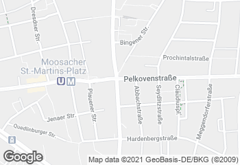Karte mit Standort von Privat Bäckerei Wimmer Feldmochingerstraße