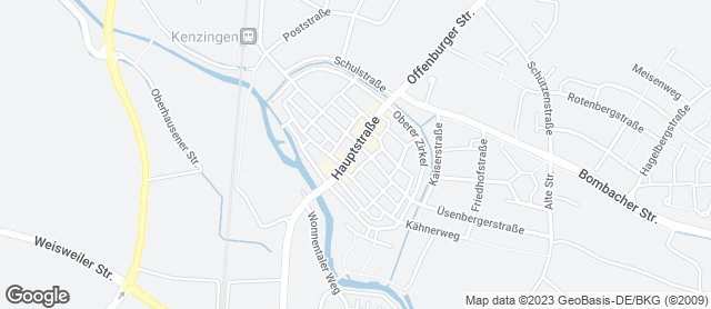 Karte mit Standort von Kenzingen