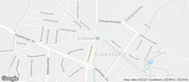 Karte mit Standort von Ihle-Café Gröbenzell