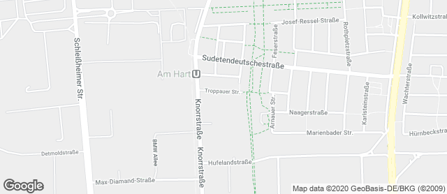 Karte mit Standort von Privat Bäckerei Wimmer Troppauer Straße