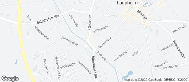 Karte mit Standort von Bäckerei Keck - Laupheim (im REWE)