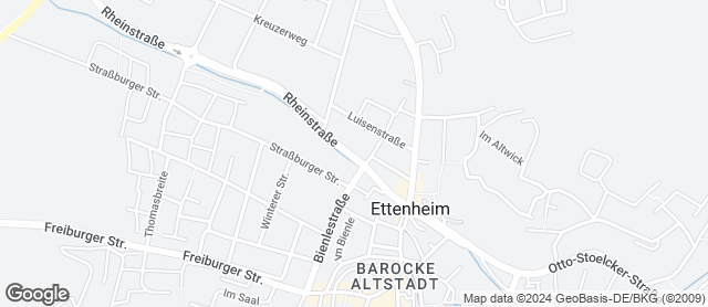 Karte mit Standort von Stadtbäckerei Dreher, Inh. Markus Dreher e.K.  Haus E-Ettenheim