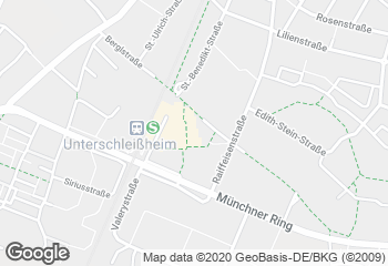 Karte mit Standort von Bäckerei / Konditorei Hermann, Unterschleißheim