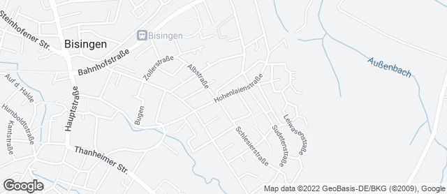 Karte mit Standort von Bäckerei & Konditorei Schweizer  Filiale Bisingen