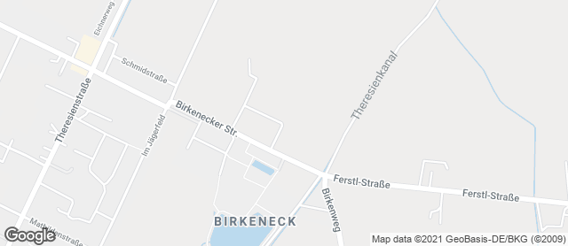 Karte mit Standort von Jugendwerk Birkeneck; Abt. Bäcker
