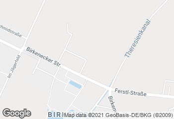 Karte mit Standort von Jugendwerk Birkeneck; Abt. Bäcker