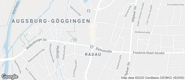 Karte mit Standort von Ihle-Café Göggingen