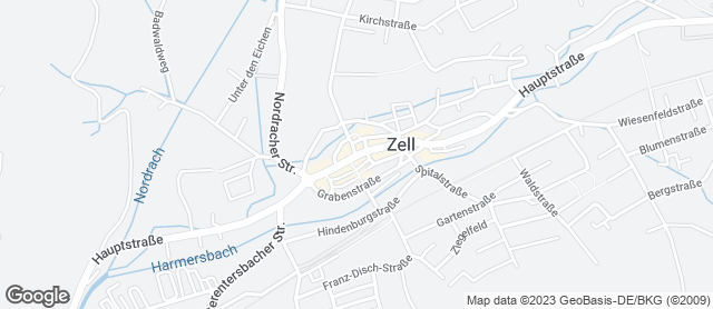 Karte mit Standort von Stadtbäckerei Dreher, Inh. Markus Dreher e.K.  Zell