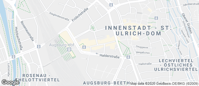 Karte mit Standort von Ihle-Café Bahnhofstraße Augsburg