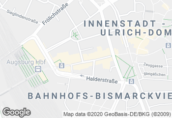 Karte mit Standort von Ihle-Café Bahnhofstraße Augsburg