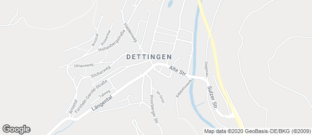 Karte mit Standort von Bäcker Saur Dettingen