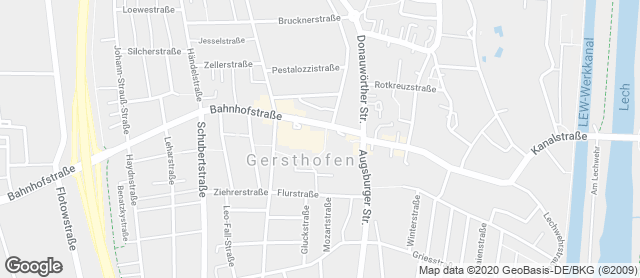 Karte mit Standort von Ihle-Café City-Center Gersthofen